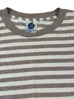 Vintage 90s Belton Striped Brown T-shirt Minimalist Skater Boxy Brown Mens 2XL